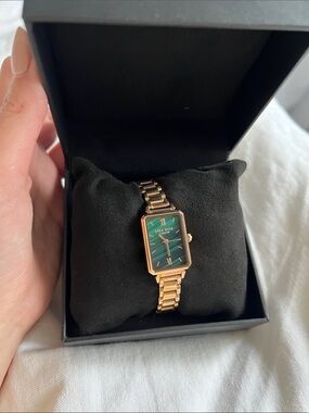 Lola Rose Gold-Tone Green Dial Rectangular Women's Watch